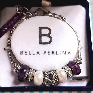 Bella Perlina Purple Charm Bracelet
